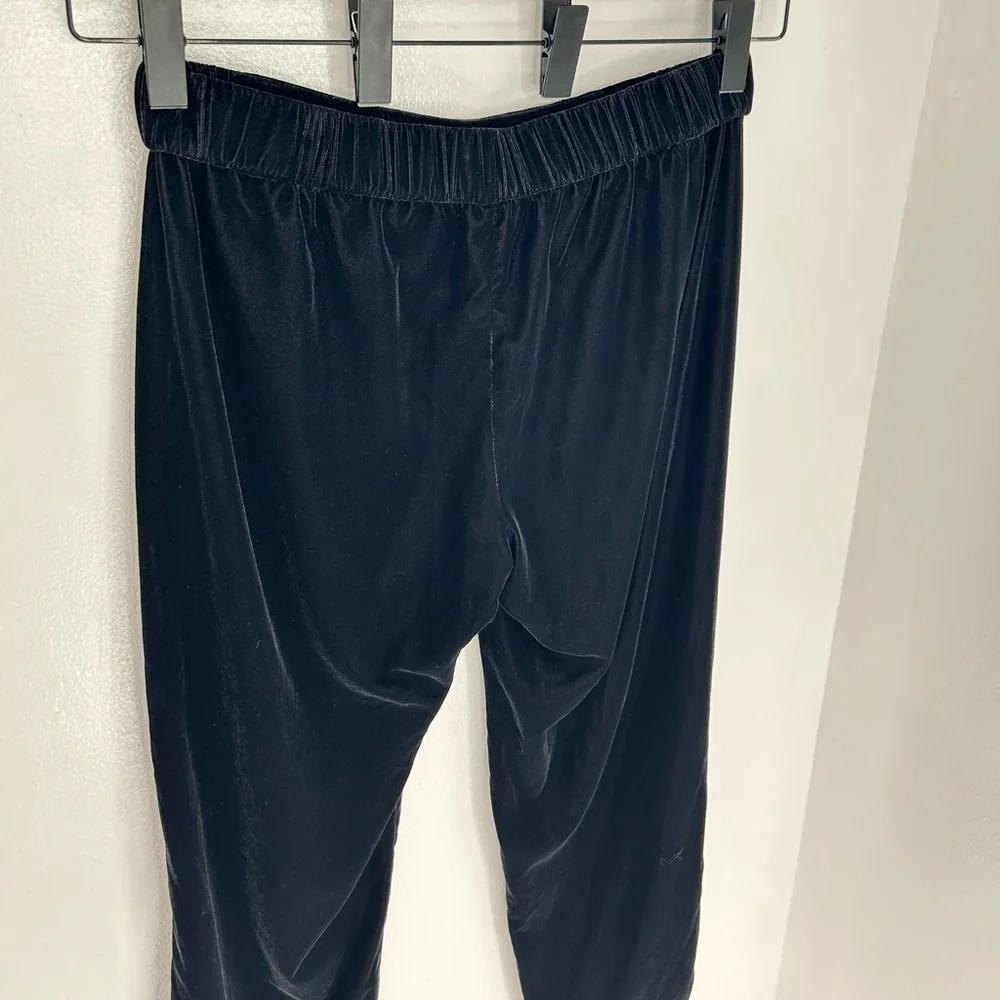 J. Crew Black Slim Elastic Waist Velvet Dress Pants Size 8 Pockets Career 33x26‎